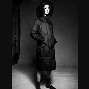 ZARA DOWN JACKET WITH FAUX FUR HOOD Size XS